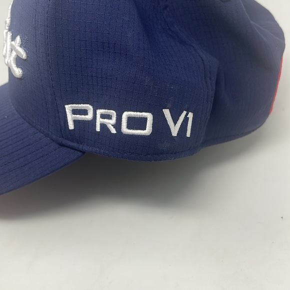 TITLEIST Pro VI FootJoy FJ Tour Performance Navy Blue Golf Hat Size M/L - Picture 3 of 6